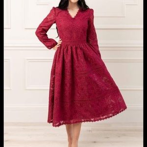 New Rachel Parcell Red Lace Dress
